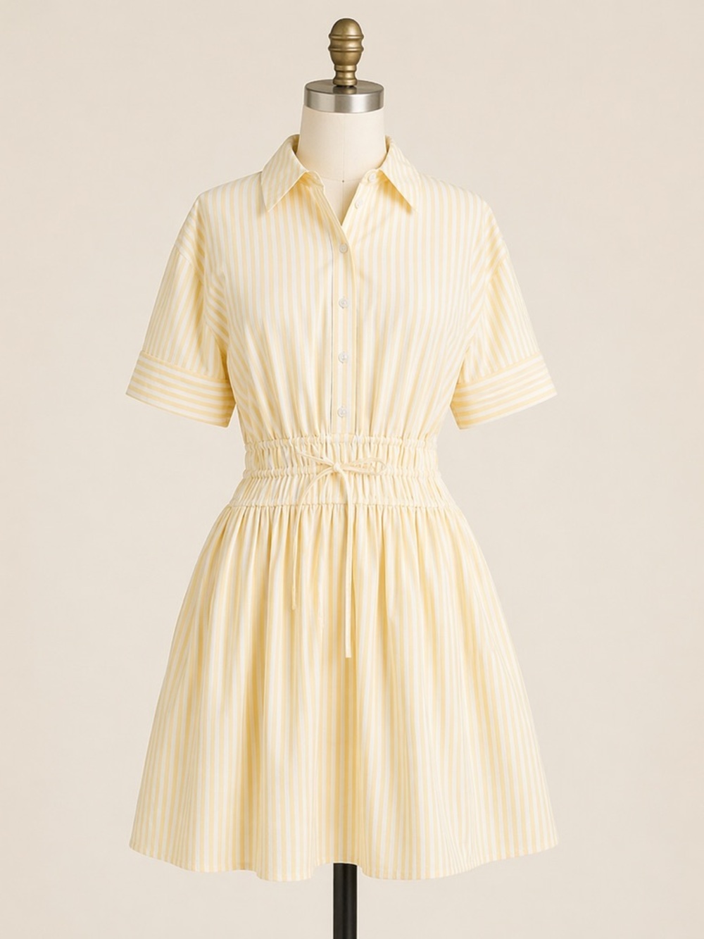 J Crew Women’s Elena Mini Shirt-dress in Striped Cotton Poplin Size 16T CI857